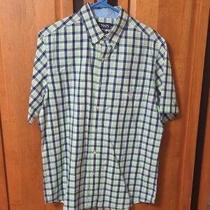 Chaps Blue and Green Checkered Men's Shirt